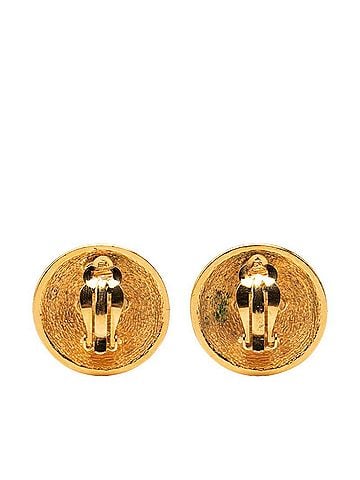 Chanel Chanel Coco Mark Matelassé Round Earrings, Gold Plated, Women's CHANEL (view 2)