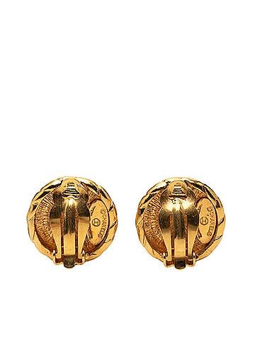 Chanel Chanel Coco Mark Round Earrings, Gold Plated, Women's CHANEL (view 2)