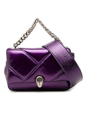Bvlgari BVLGARI Serpenti Cabochon Handbag/Shoulder Bag, 2-Way, Purple Calfskin, Women's. (view 1)