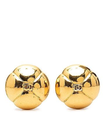 Chanel Chanel Coco Mark Earrings, Gold Plated, Women's CHANEL (view 1)