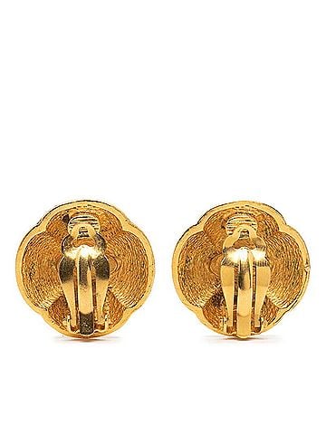 Chanel Chanel Coco Mark Earrings, Gold Plated, Women's CHANEL (view 2)