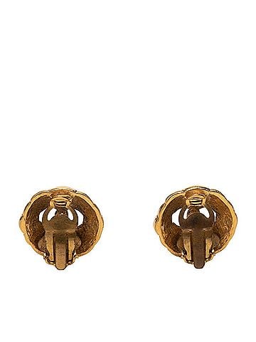 Chanel Chanel Coco Mark Vintage Round Earrings, 23 Stamp, Gold Plated, Women's CHANEL (view 2)