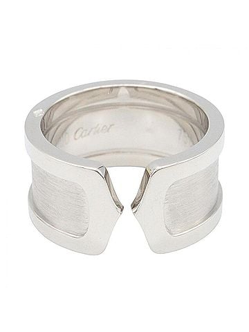 Cartier Cartier C2 Wide Ring, 18K White Gold (18KWG), Women's Silver Tone (view 2)
