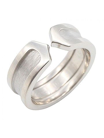 Cartier Cartier C2 Ring, 18K White Gold (18KWG), Silver Tone, for Men and Women. (view 1)