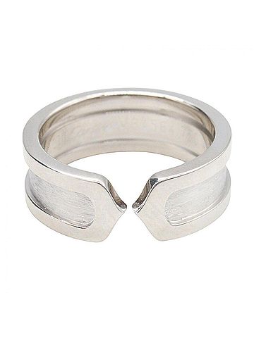 Cartier Cartier C2 Ring, 18K White Gold (18KWG), Silver Tone, for Men and Women. (view 2)