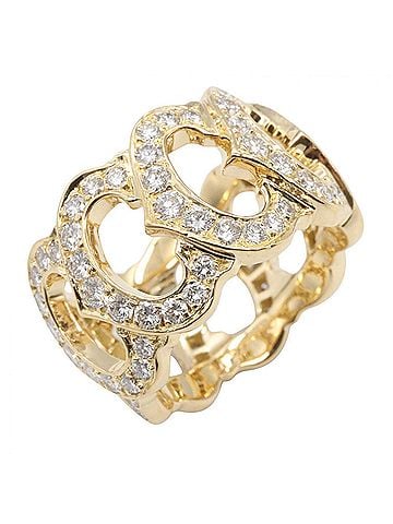 Cartier Cartier C de Full Diamond Ring - 18K (Yellow Gold) Women's Gold Tone Clear (view 1)