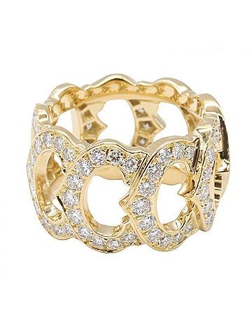 Cartier Cartier C de Full Diamond Ring - 18K (Yellow Gold) Women's Gold Tone Clear (view 2)