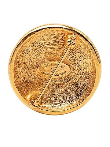 Chanel Gold Plated CC Round Brooch (view 2)