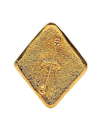 Chanel Gold Plated CC Rhombus Brooch (view 2)