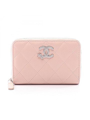 Chanel Chanel Matelassé Coco Mark Star Round Wallet, Leather, Women's, Pink (AP3728) (view 1)