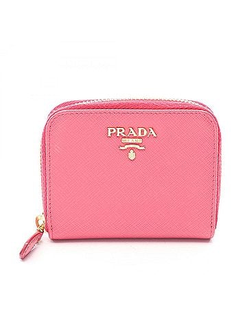 Prada Prada SAFFIANO METAL Round Zip Wallet/Coin Purse, Saffiano Leather, Women's, Pink, 1MM268 (view 1)
