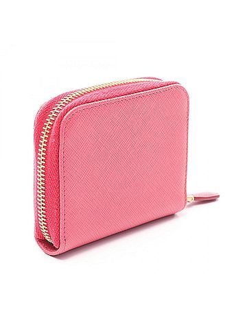 Prada Prada SAFFIANO METAL Round Zip Wallet/Coin Purse, Saffiano Leather, Women's, Pink, 1MM268 (view 2)