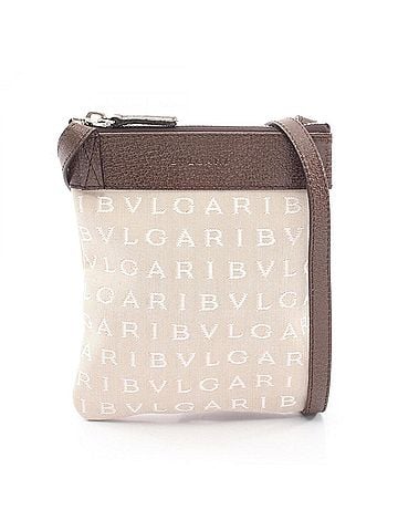 Bvlgari Bulgari BVLGARI Logo Mania Shoulder Bag Handbag Canvas Leather Women's Beige Brown (view 1)