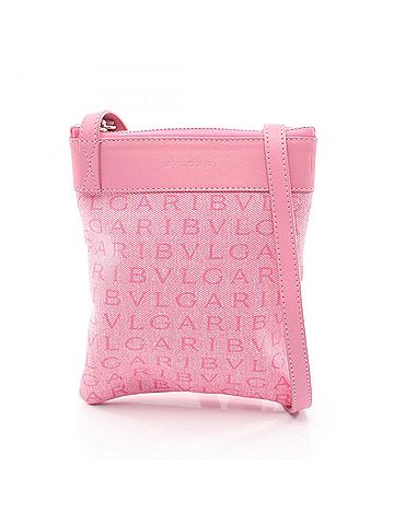 Bvlgari Bulgari BVLGARI Logo Mania Shoulder Bag Handbag Canvas Leather Women's Pink (view 1)