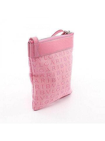 Bvlgari Bulgari BVLGARI Logo Mania Shoulder Bag Handbag Canvas Leather Women's Pink (view 2)