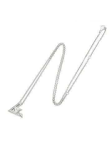 Louis Vuitton Louis Vuitton Pendant Volte 1 GM Diamond Necklace, 18K White Gold (18KWG), Diamond, Men's/Women's, Silver/Clear Tone (view 2)