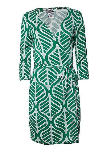 Diane von Furstenberg Diane Von Furstenberg, Wrap dress in green and white (view 1)