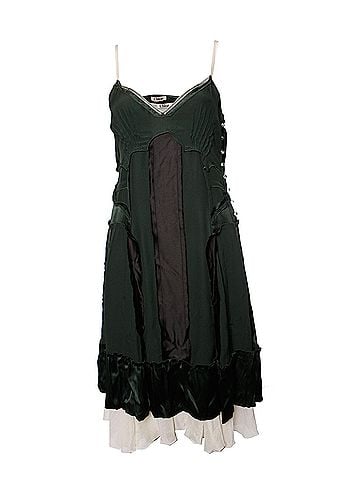 Chloé Chloe, Green silk inverted dress. (view 1)