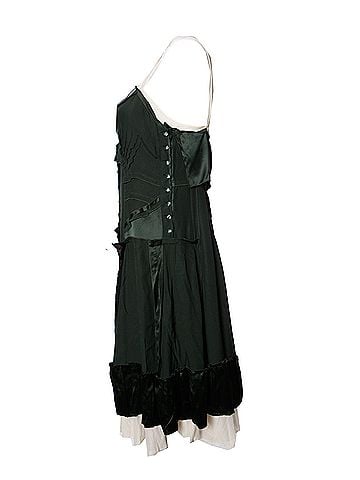 Chloé Chloe, Green silk inverted dress. (view 2)
