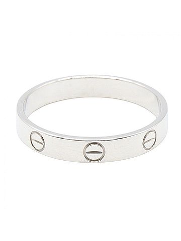 Cartier Cartier Mini Love Ring, 18K White Gold (18KWG), Silver Tone, for Men and Women. (view 2)