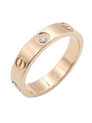 Cartier Cartier Mini Love Ring 1PD - 18KPG (Pink Gold) Diamond Women's Gold Tone Clear (view 1)