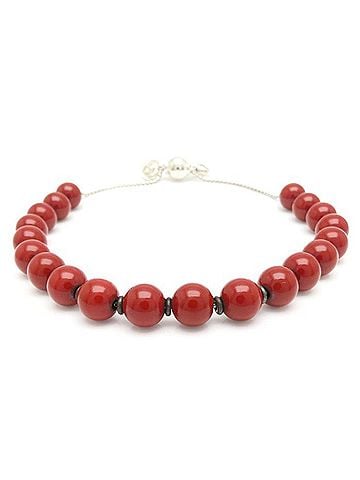 Gucci GUCCI Interlocking Heart Wood Bead Bracelet #17 SV925 Women's 295563 (view 2)