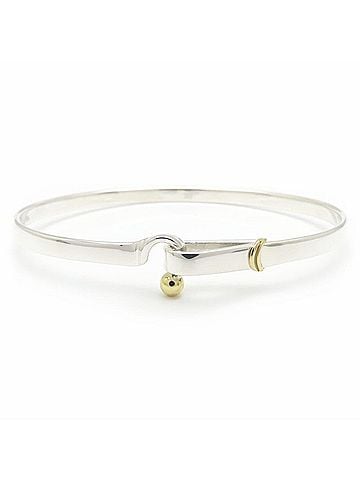 Tiffany & Co. TIFFANY&Co. Tiffany Hook & Eye Bangle SV925 x 18K Yellow Gold Women's 295560 (view 1)