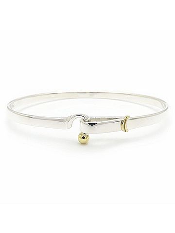 Tiffany & Co. TIFFANY&Co. Tiffany Hook & Eye Bangle SV925 x 18K Yellow Gold Women's 295560 (view 2)