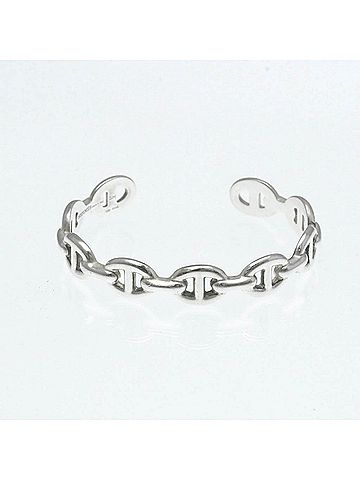 Hermès Hermes Chaine D'Ancre Silver 925 No Stone Bangle Silver (view 1)