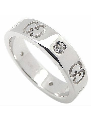 Gucci GUCCI Icon Ring, 5-Diamond Size #9, 18K White Gold, Women's, Item Number 295547 (view 2)