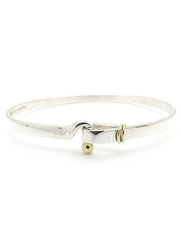 Tiffany & Co. TIFFANY&Co. Tiffany Hook & Eye Bangle SV925 x 18K Yellow Gold Women's 295559 (view 1)