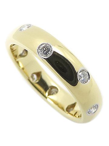 Tiffany & Co. TIFFANY&Co. Tiffany Dots Ring, Diamond 18K Yellow Gold x Platinum 950, Women's, Item Number 295544 (view 1)