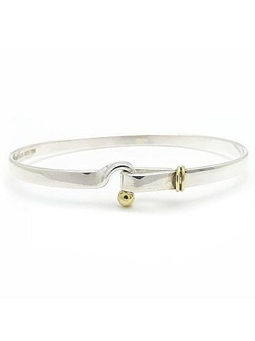 Tiffany & Co. TIFFANY&Co. Tiffany Hook & Eye Bangle SV925 x 18K Yellow Gold Women's 295557 (view 1)