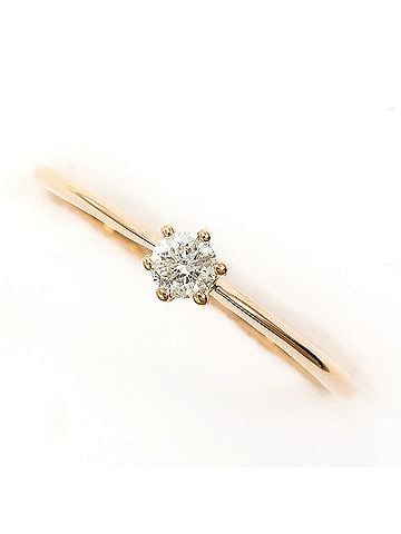 Unbranded 18K (18-karat) Pink Gold Ring with 0.10ct Diamond, Total Weight 0.8g, Jewelry (view 1)