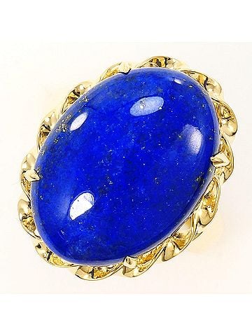 Unbranded 18K (18-karat) Yellow Gold Ring with Lapis Lazuli, Total Weight 5.0g, Jewelry (view 1)