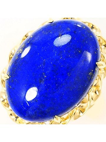 Unbranded 18K (18-karat) Yellow Gold Ring with Lapis Lazuli, Total Weight 5.0g, Jewelry (view 2)