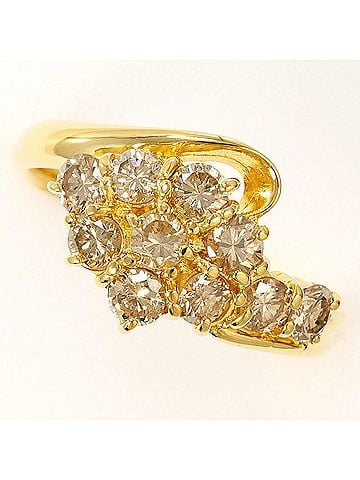 Unbranded 18K (18-karat) Yellow Gold Ring with Brown Diamond 1.00ct, Total Weight 4.0g, Jewelry (view 1)