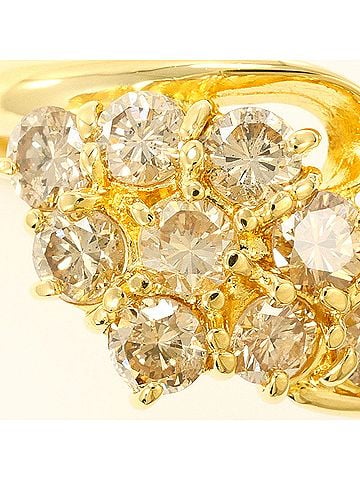 Unbranded 18K (18-karat) Yellow Gold Ring with Brown Diamond 1.00ct, Total Weight 4.0g, Jewelry (view 2)