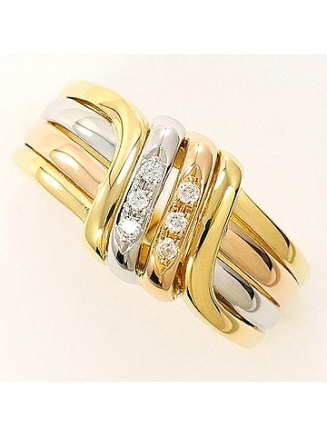Unbranded PT900 Platinum 18K Yellow Gold Ring with 0.06ct Diamond, Total Weight 5.2g, Jewelry (view 1)