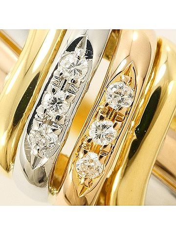 Unbranded PT900 Platinum 18K Yellow Gold Ring with 0.06ct Diamond, Total Weight 5.2g, Jewelry (view 2)