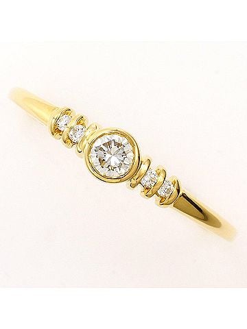 Unbranded 18K (18-karat) Yellow Gold Ring with 0.19ct Diamond, Total Weight 2.1g, Jewelry (view 1)