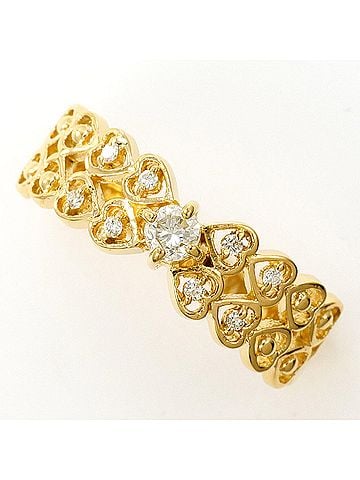 Unbranded 18K (18-karat) Yellow Gold Ring with 0.14ct Diamond, Total Weight 2.4g, Jewelry (view 1)