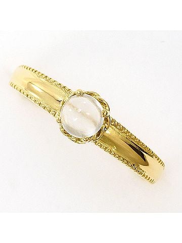Unbranded 18K (18-karat) Yellow Gold Ring with Moonstone, Total Weight 1.4g, Jewelry (view 1)