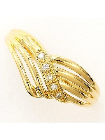 Unbranded 18K (18-karat) Yellow Gold Ring with 0.03ct Diamond, Total Weight 2.0g, Jewelry (view 1)