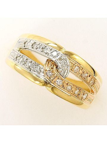 Unbranded PT900 Platinum 18K Yellow Gold Ring with 0.13ct Diamond, Total Weight 5.9g, Jewelry (view 1)
