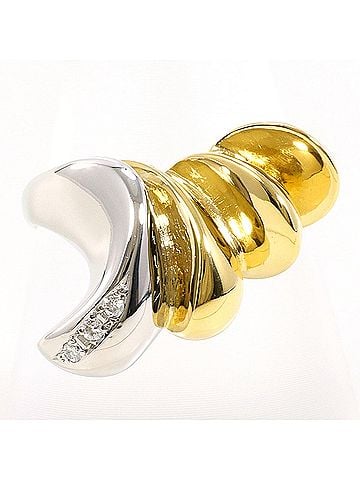 Unbranded PT900 Platinum 18K Yellow Gold Ring with 0.04ct Diamond, Total Weight 7.0g - Jewelry (view 1)