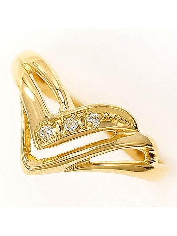 Unbranded 18K (18-karat) Yellow Gold Ring with 0.03ct Diamond, Total Weight 1.7g, Jewelry (view 1)