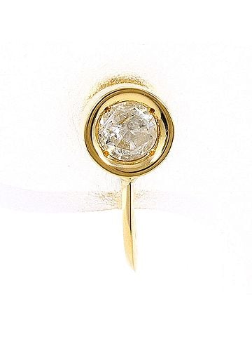 Unbranded 18K (18-karat) Yellow Gold Earring (Single Earring) with 0.16ct Diamond, Total Weight 0.8g, Jewelry (view 1)