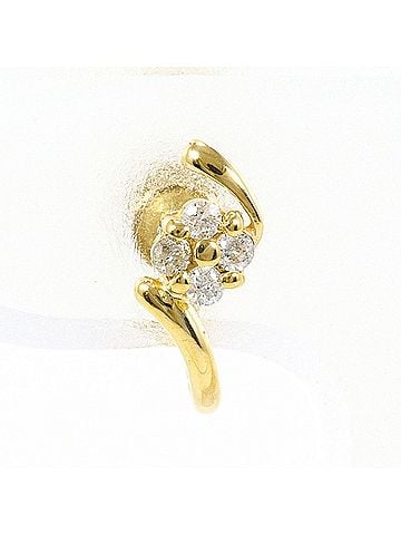 Unbranded 18K (18-karat) Yellow Gold Earring (Single Earring) with 0.07ct Diamond, Total Weight 0.7g, Jewelry (view 1)