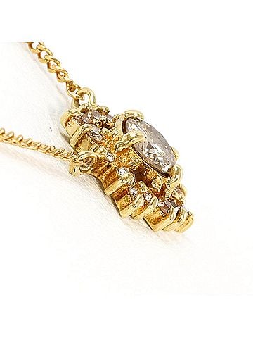 Unbranded 18K (18-karat) Yellow Gold Necklace with Diamond (carat weight not stamped), Total Weight 2.2g, 41cm, Jewelry (view 2)